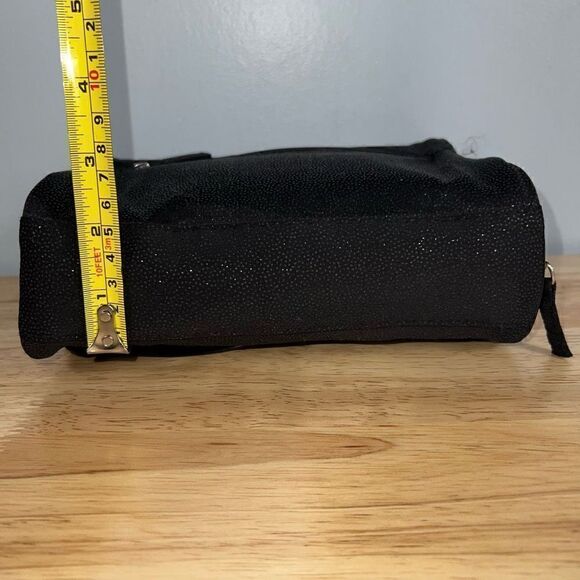 Lancôme, Black Glitter Make up Cosmetics Travel Pouch Zip Top & Flap Closure - Picture 3 of 11